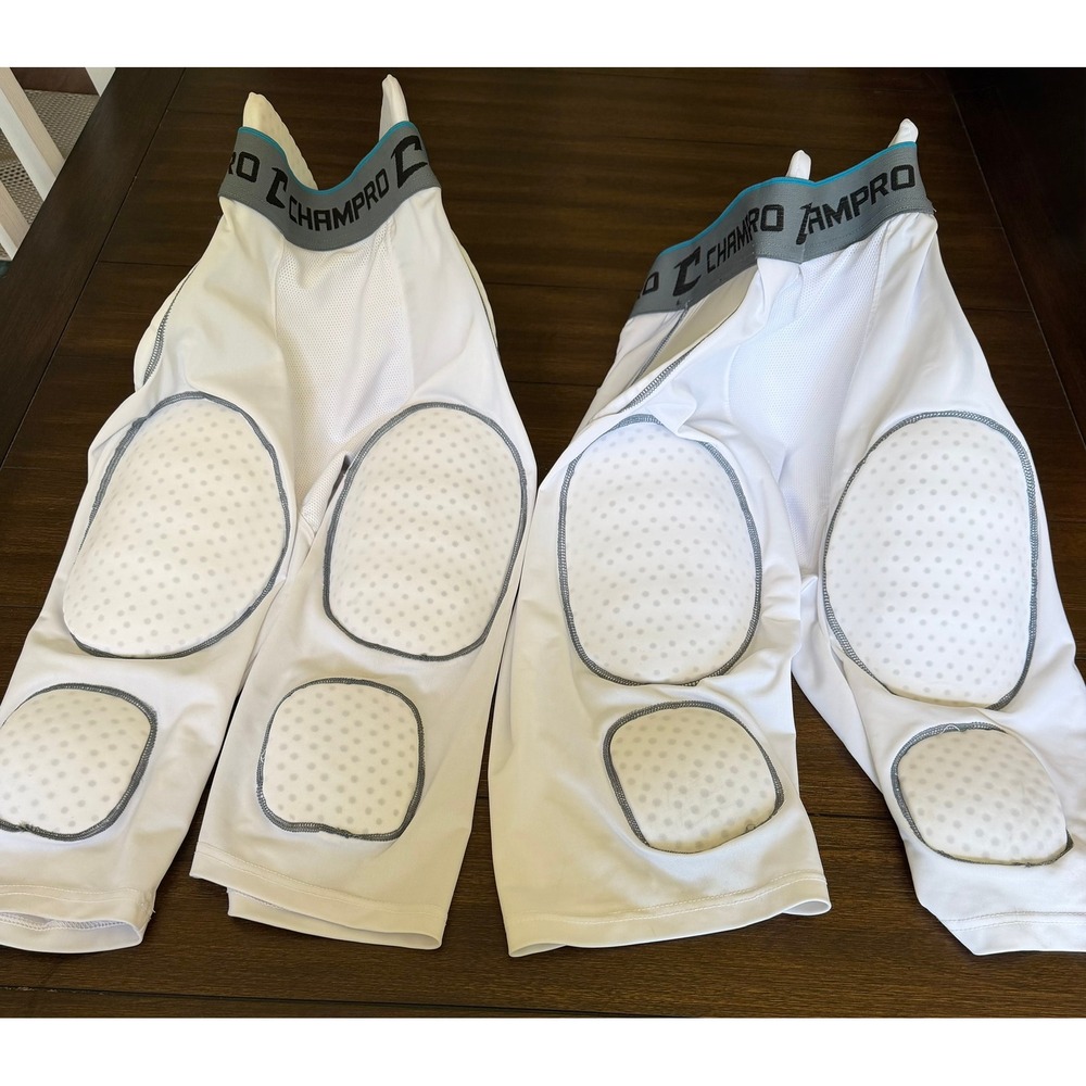 Champro Tri-Flex Football Padded Compression Pads Adult XL White 2 Pack